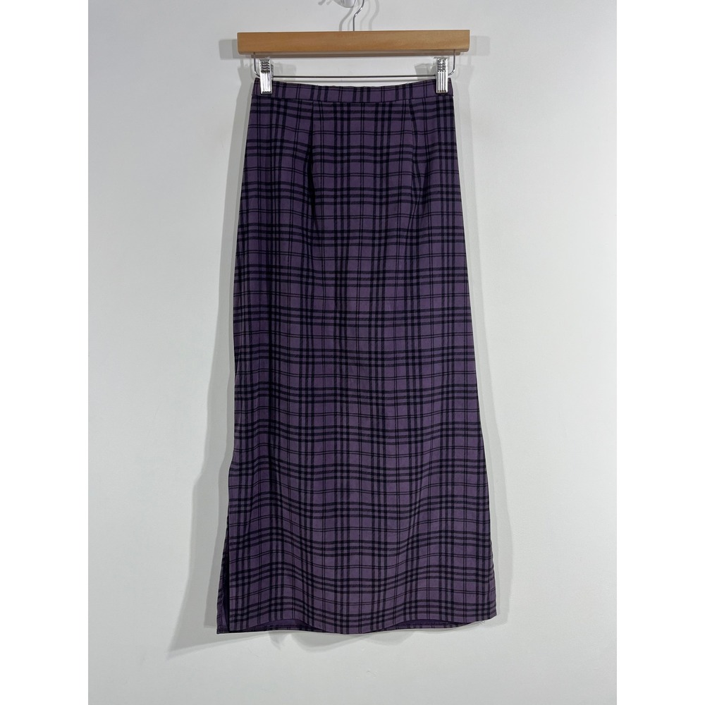 Notations VTG Y2K Fairy Grunge Plaid Maxi Skirt Womens Small Academia Preppy
